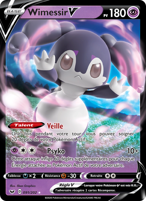 Wimessir V 91 — Sword & Shield (French Pokémon TCG card)