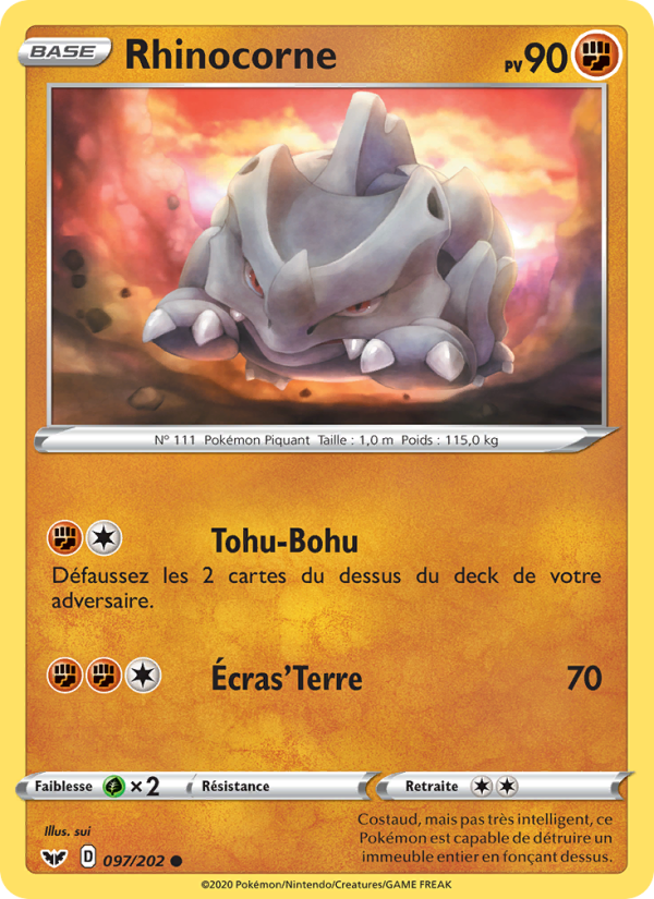 Rhinocorne 97 — Sword & Shield (French Pokémon TCG card)
