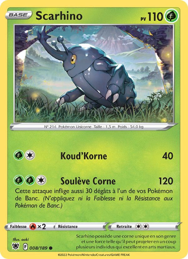 Scarhino 008 — Astral Radiance (French Pokémon TCG card)