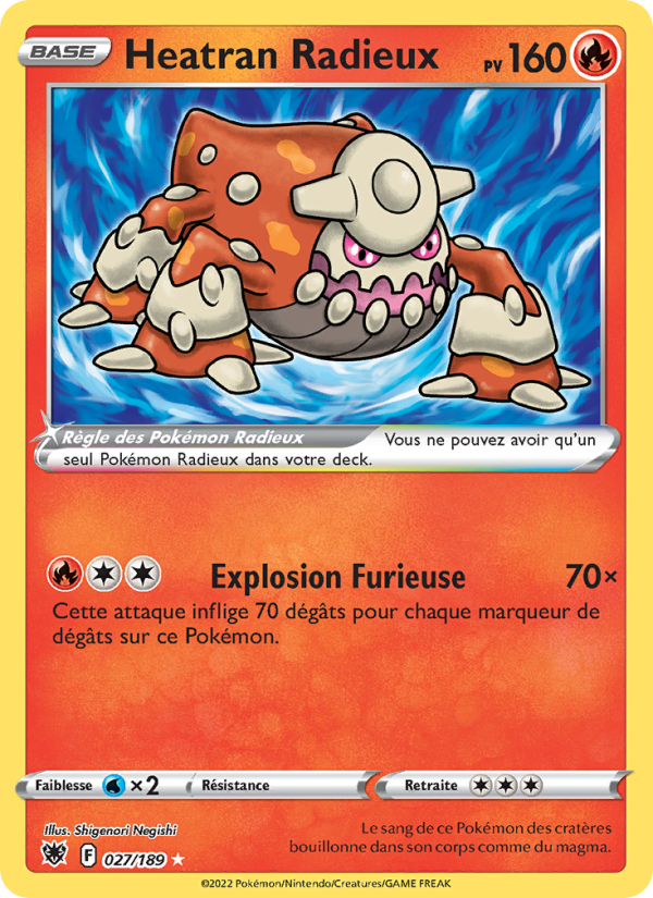 Heatran Radieux 027 — Astral Radiance (French Pokémon TCG card)