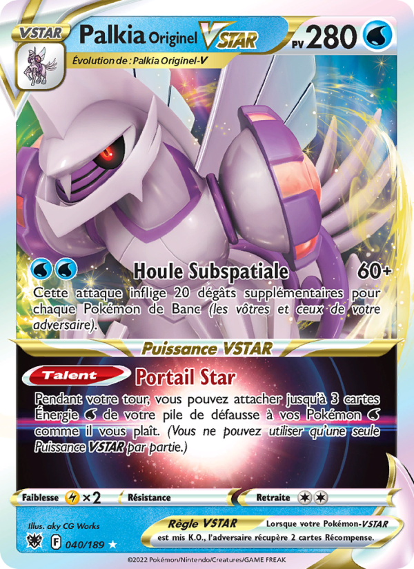 Palkia Originel VSTAR 040 — Astral Radiance (French Pokémon TCG card)