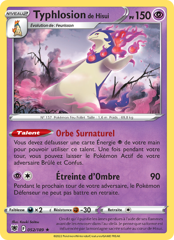 Typhlosion de Hisui 052 — Astral Radiance (French Pokémon TCG card)