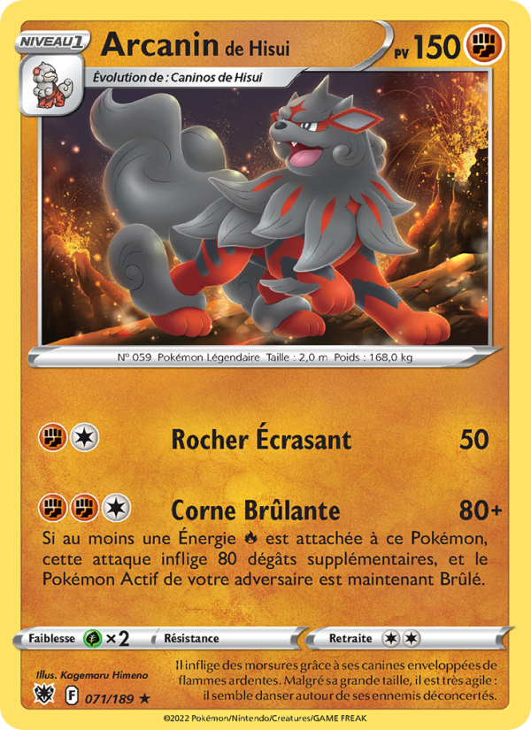 Arcanin de Hisui 071 — Astral Radiance (French Pokémon TCG card)