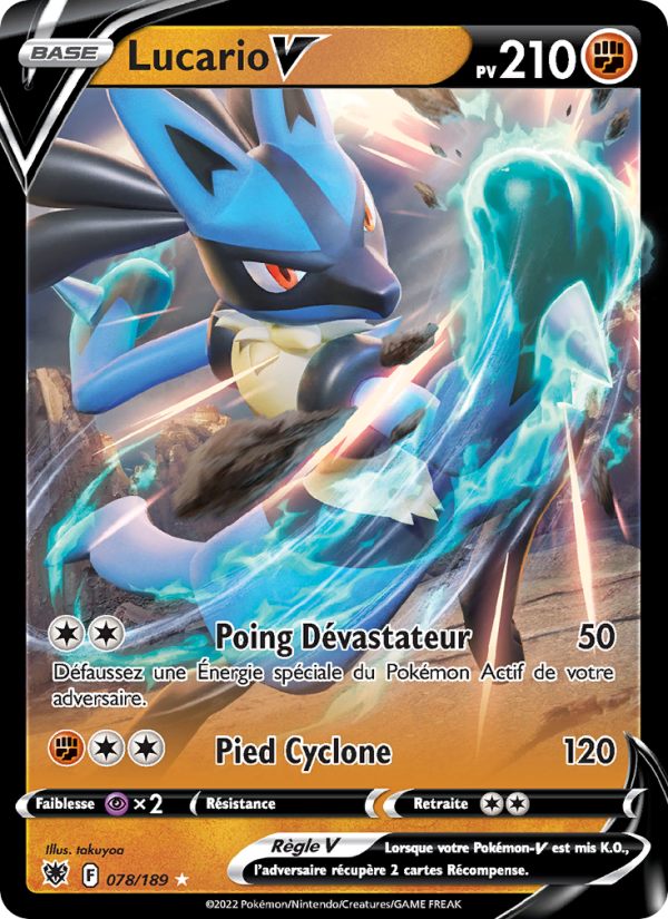 Lucario V 078 — Astral Radiance (French Pokémon TCG card)