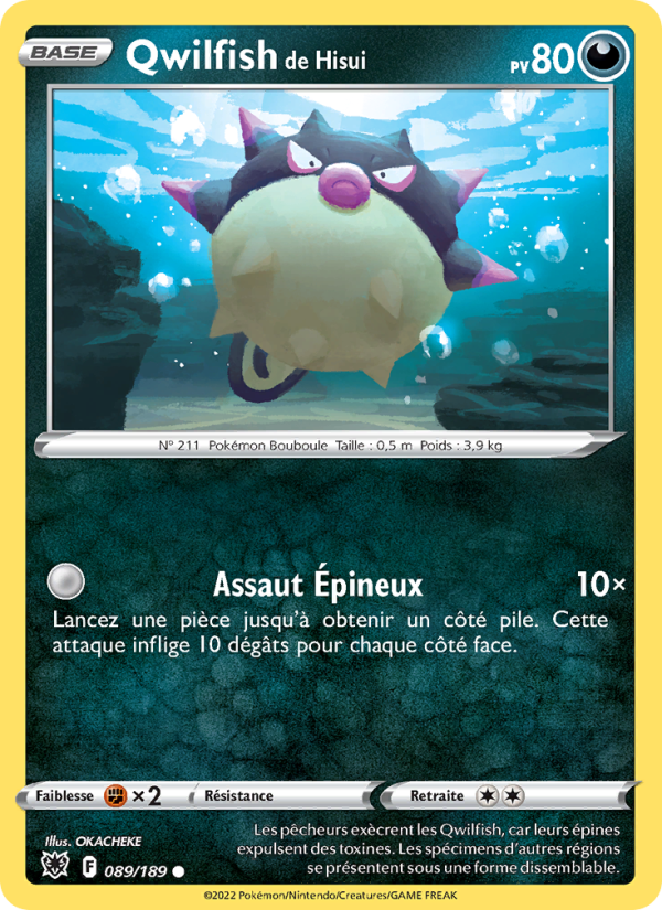 Qwilfish de Hisui 089 — Astral Radiance (French Pokémon TCG card)