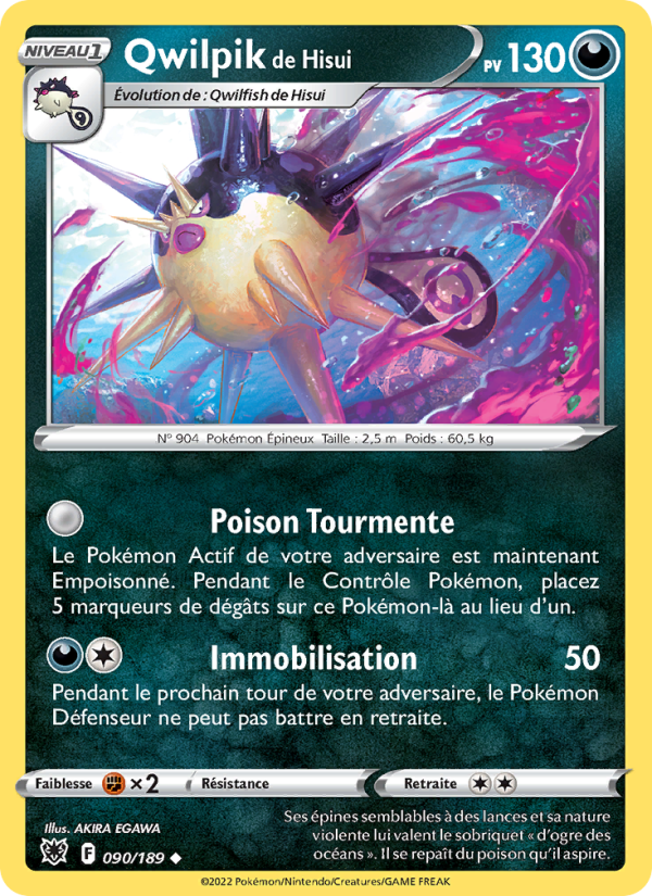 Qwilpik de Hisui 090 — Astral Radiance (French Pokémon TCG card)