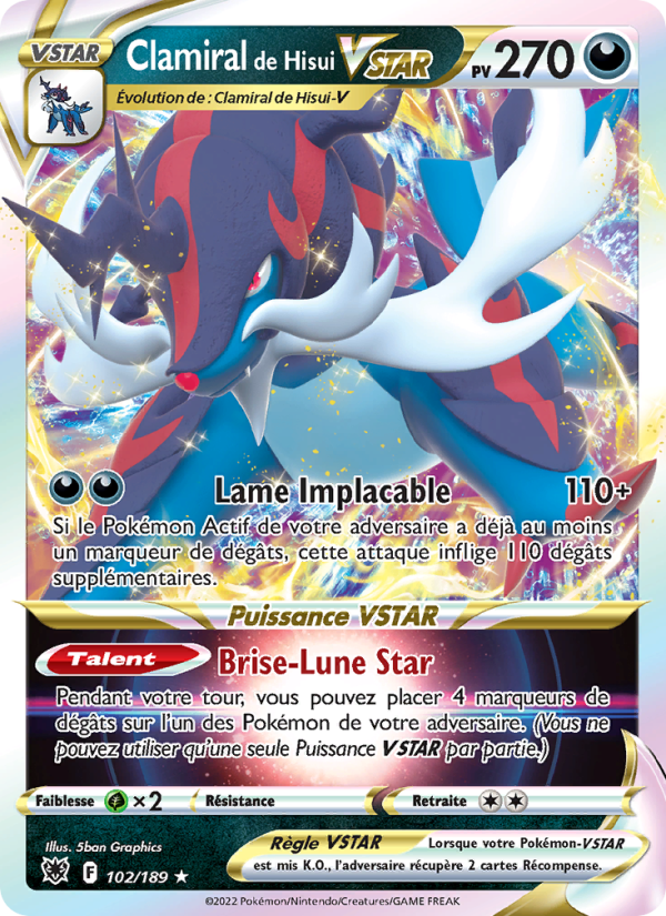 Clamiral de Hisui VSTAR 102 — Astral Radiance (French Pokémon TCG card)
