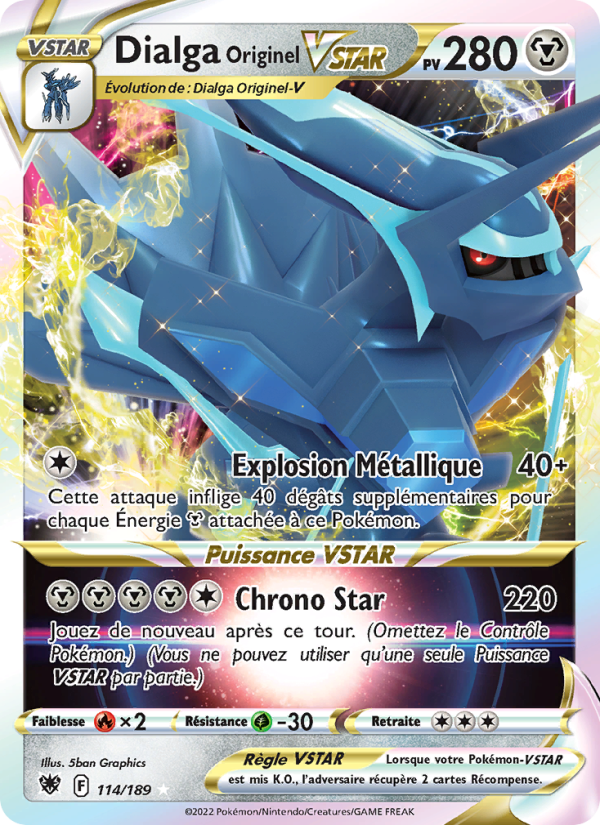Dialga Originel VSTAR 114 — Astral Radiance (French Pokémon TCG card)