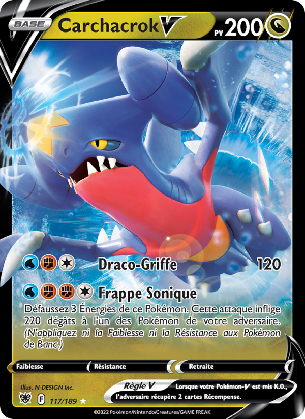 Carchacrok V 117 — Astral Radiance (French Pokémon TCG card)