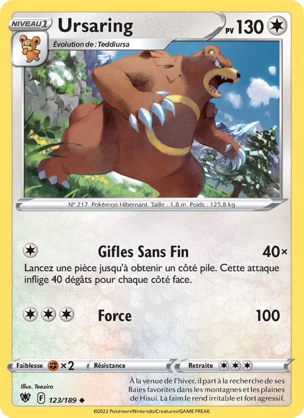 Ursaring 123 — Astral Radiance (French Pokémon TCG card)