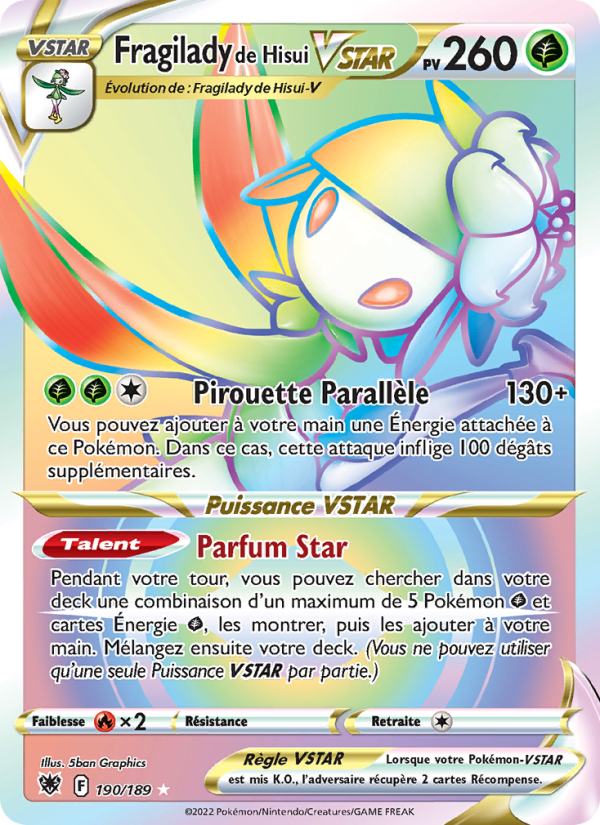Fragilady de Hisui VSTAR 190 — Astral Radiance (French Pokémon TCG card)