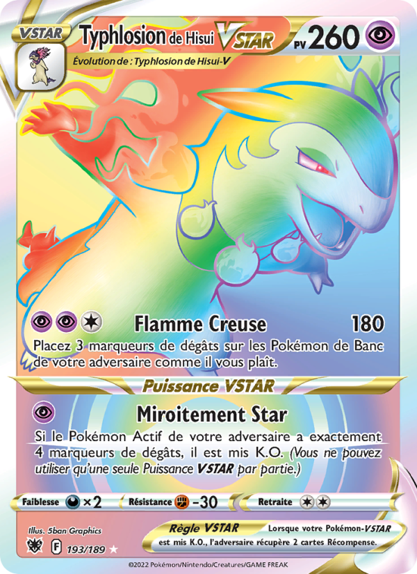 Typhlosion de Hisui VSTAR 193 — Astral Radiance (French Pokémon TCG card)