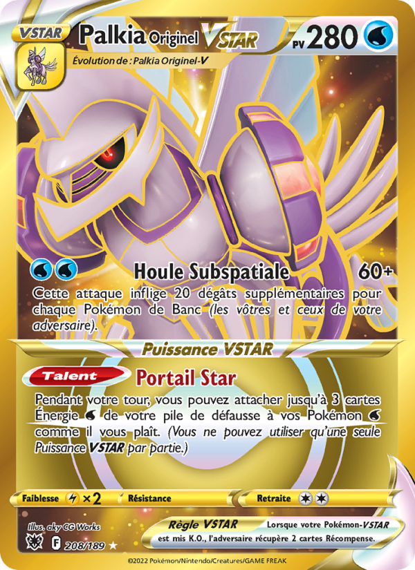Palkia Originel VSTAR 208 — Astral Radiance (French Pokémon TCG card)