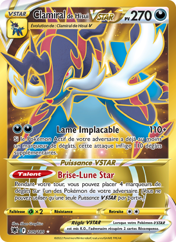 Clamiral de Hisui VSTAR 209 — Astral Radiance (French Pokémon TCG card)