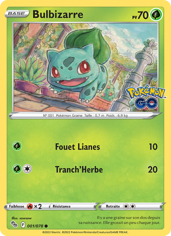 Bulbizarre 001 — Pokémon GO (French Pokémon TCG card)