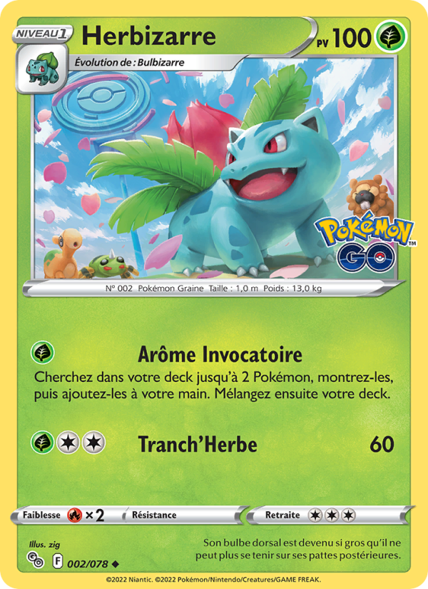 Herbizarre 002 — Pokémon GO (French Pokémon TCG card)
