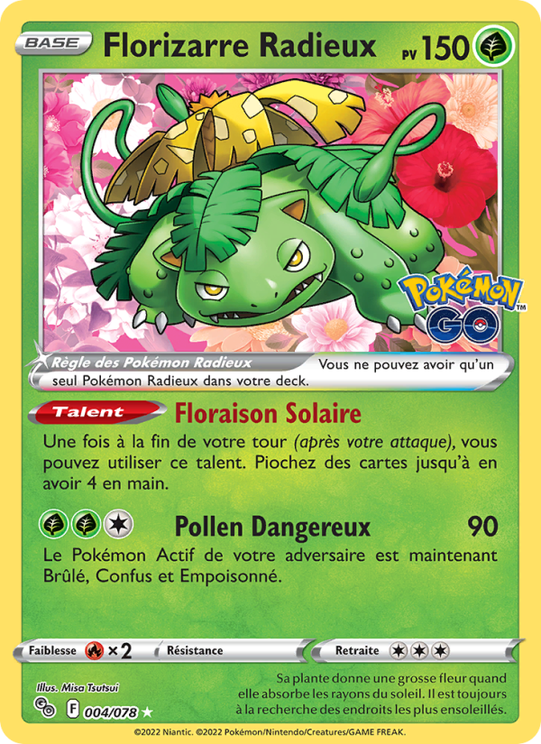 Florizarre Radieux 004 — Pokémon GO (French Pokémon TCG card)