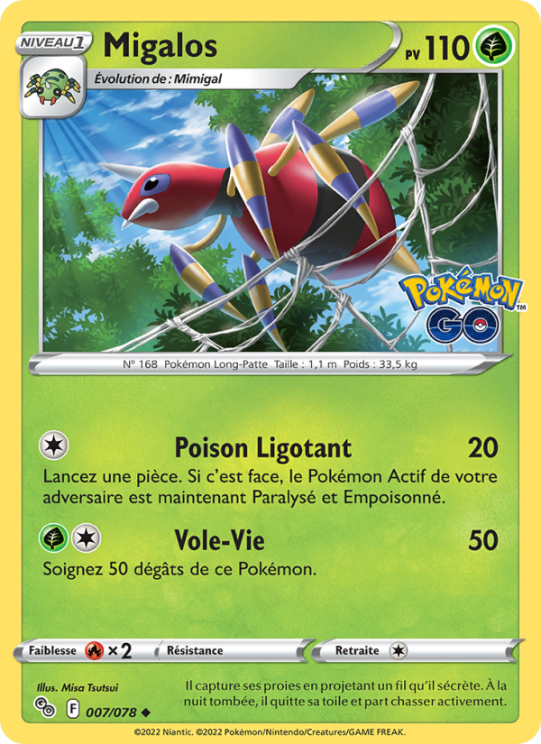 Migalos 007 — Pokémon GO (French Pokémon TCG card)