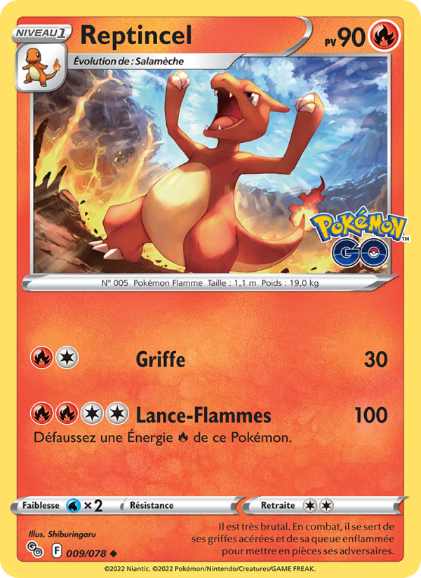 Reptincel 009 — Pokémon GO (French Pokémon TCG card)