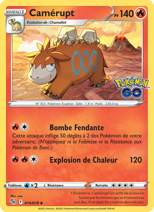 Camérupt 014 — Pokémon GO (French Pokémon TCG card)