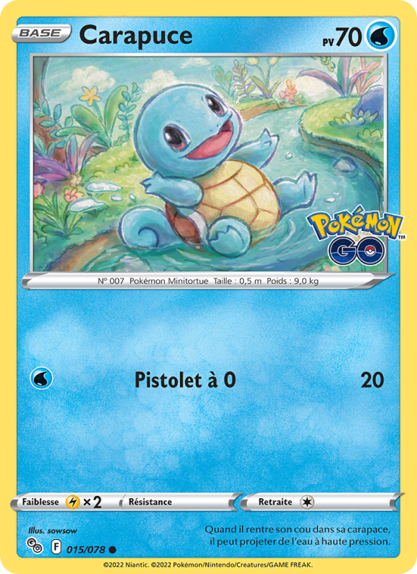 Carapuce 015 — Pokémon GO (French Pokémon TCG card)