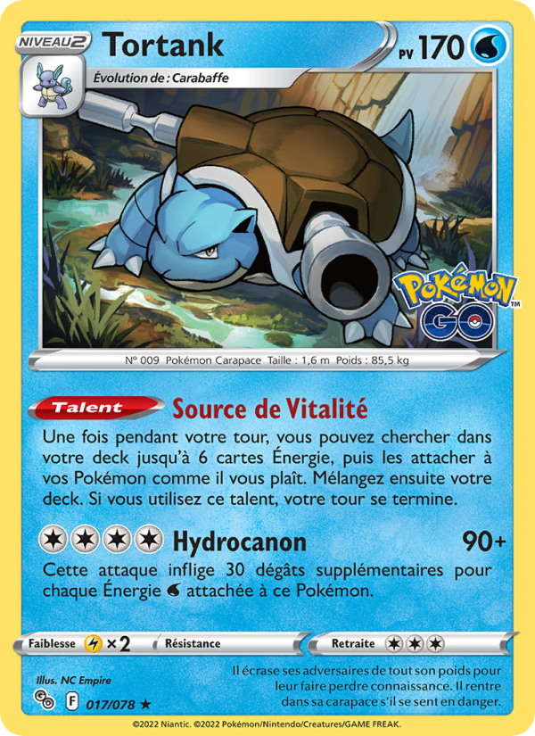 Tortank 017 — Pokémon GO (French Pokémon TCG card)