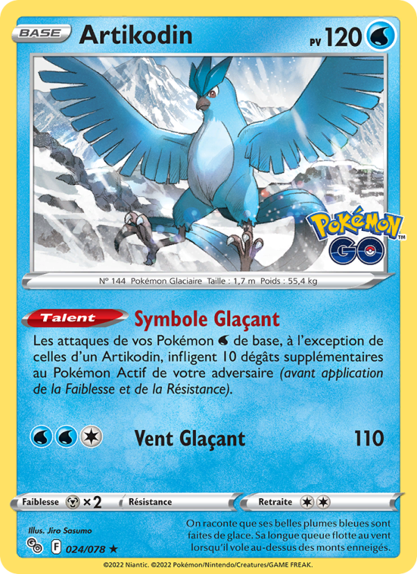 Artikodin 024 — Pokémon GO (French Pokémon TCG card)
