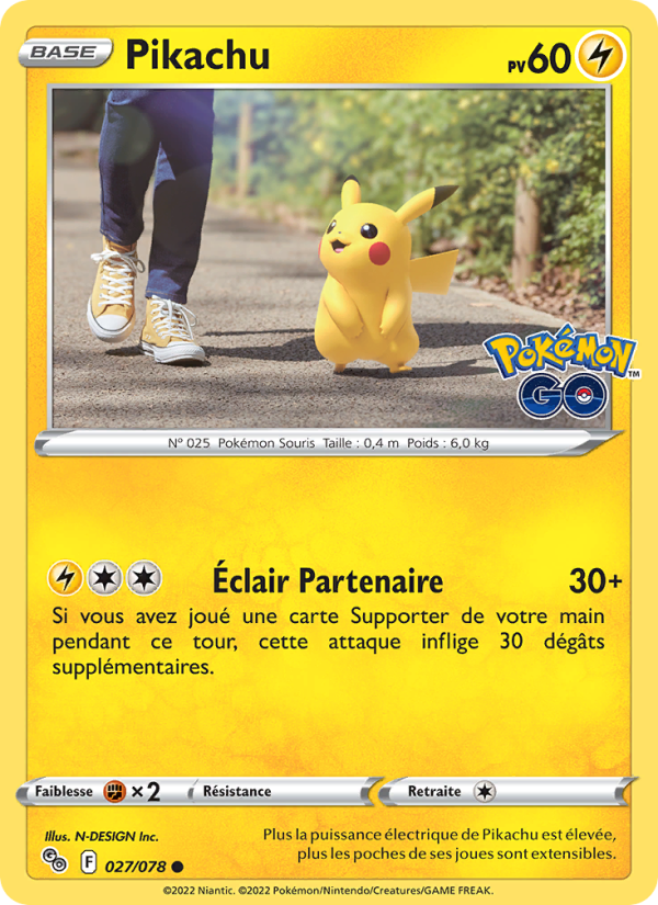 Pikachu 027 — Pokémon GO (French Pokémon TCG card)