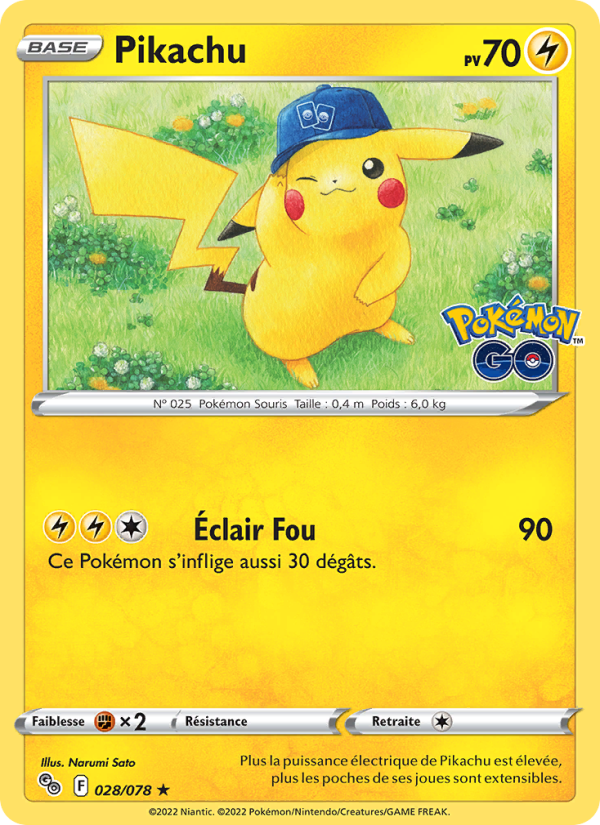 Pikachu 028 — Pokémon GO (French Pokémon TCG card)