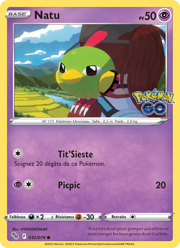 Natu 032 — Pokémon GO (French Pokémon TCG card)