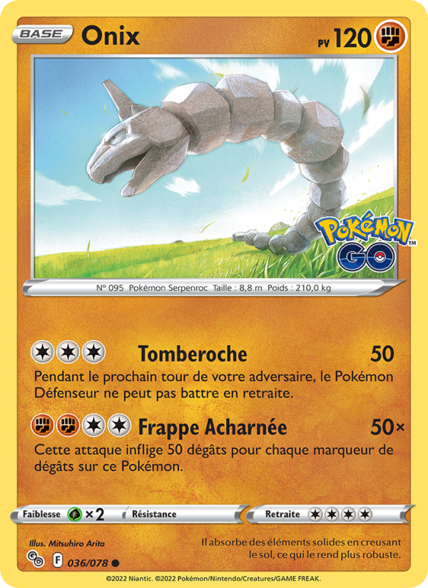 Onix 036 — Pokémon GO (French Pokémon TCG card)