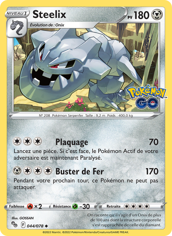 Steelix 044 — Pokémon GO (French Pokémon TCG card)