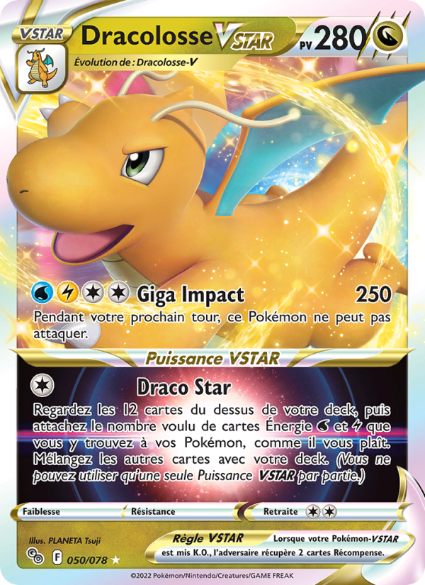 Dracolosse VSTAR 050 — Pokémon GO (French Pokémon TCG card)