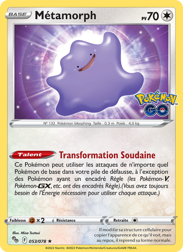 Métamorph 053 — Pokémon GO (French Pokémon TCG card)