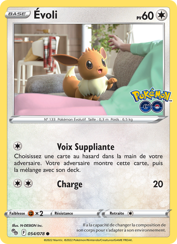 Évoli 054 — Pokémon GO (French Pokémon TCG card)