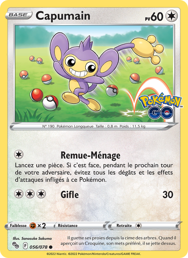 Capumain 056 — Pokémon GO (French Pokémon TCG card)