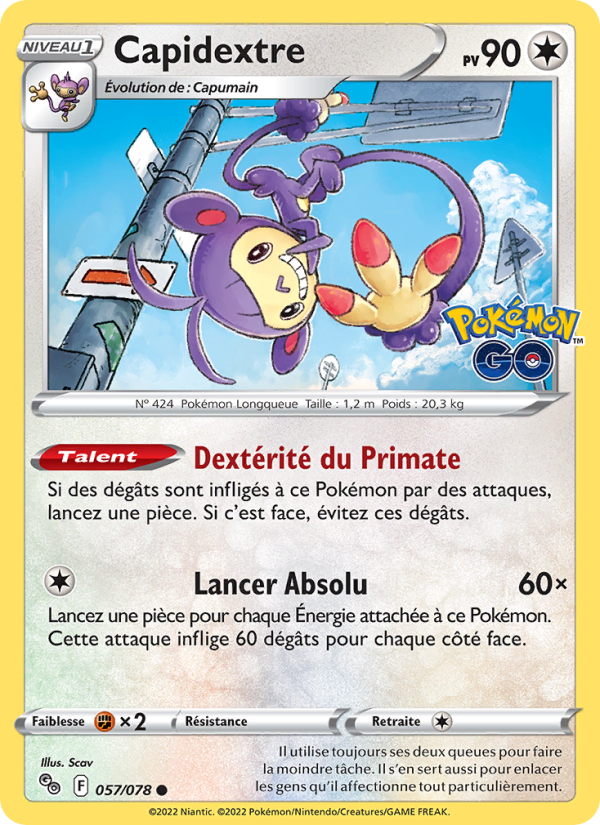 Capidextre 057 — Pokémon GO (French Pokémon TCG card)