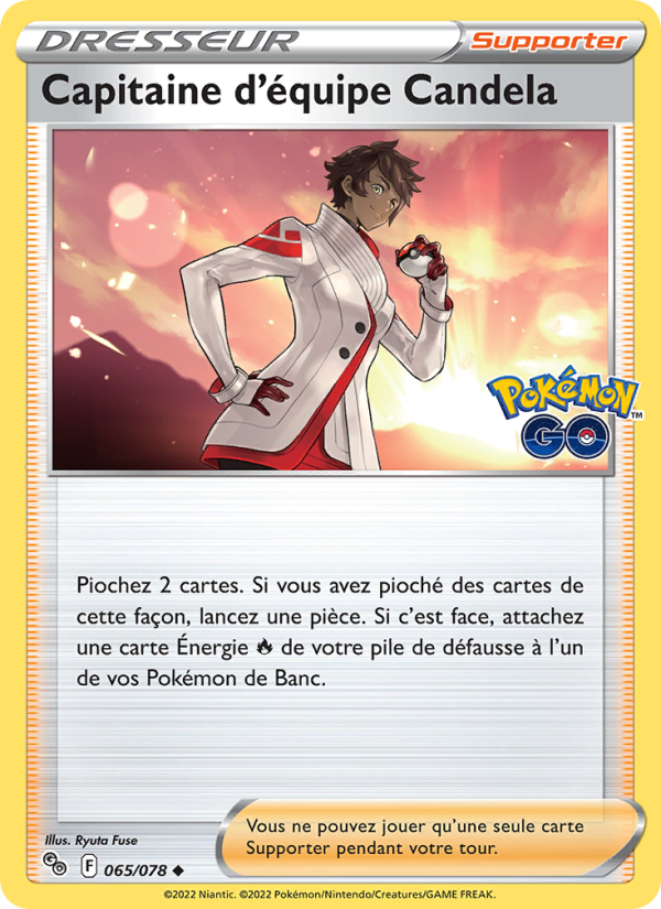 Capitaine d'équipe Candela 065 — Pokémon GO (French Pokémon TCG card)
