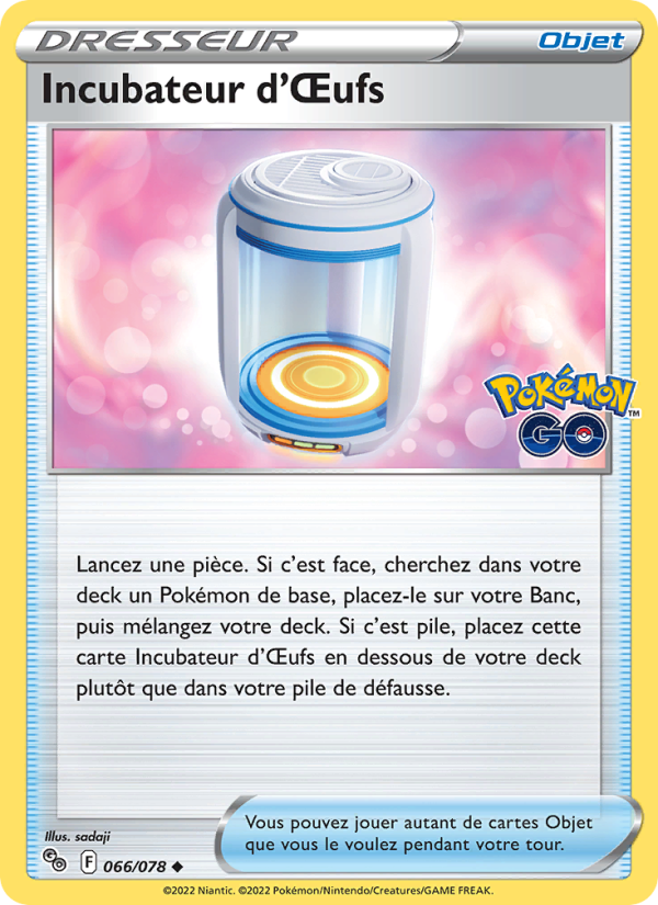 Incubateur d'Œufs 066 — Pokémon GO (French Pokémon TCG card)