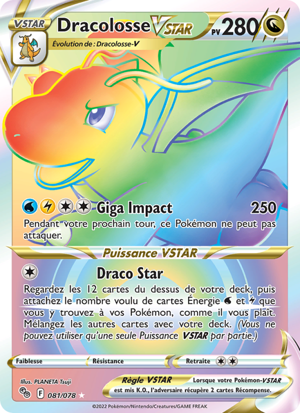 Dracolosse VSTAR 081 — Pokémon GO (French Pokémon TCG card)