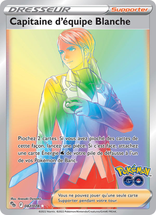 Capitaine d'équipe Blanche 082 — Pokémon GO (French Pokémon TCG card)