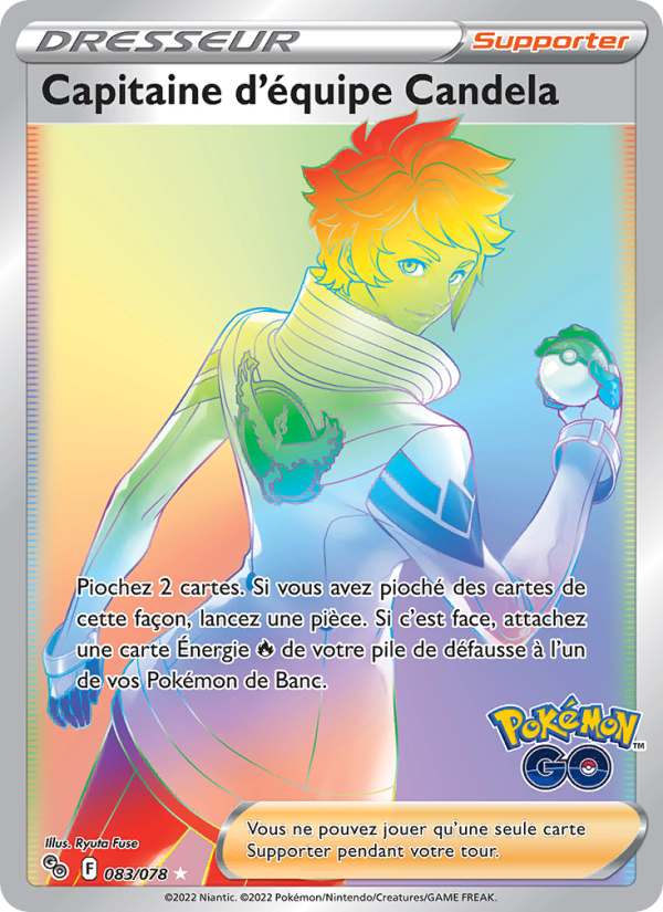 Capitaine d'équipe Candela 083 — Pokémon GO (French Pokémon TCG card)
