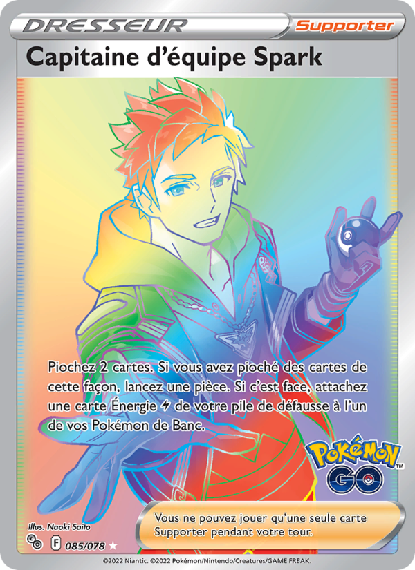 Capitaine d'équipe Spark 085 — Pokémon GO (French Pokémon TCG card)