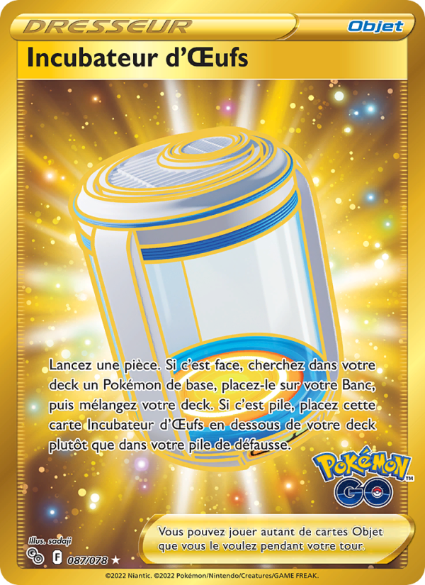 Incubateur d'Œufs 087 — Pokémon GO (French Pokémon TCG card)