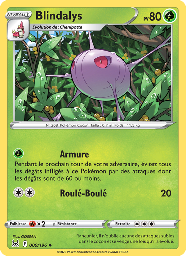 Blindalys 009 — Lost Origin (French Pokémon TCG card)
