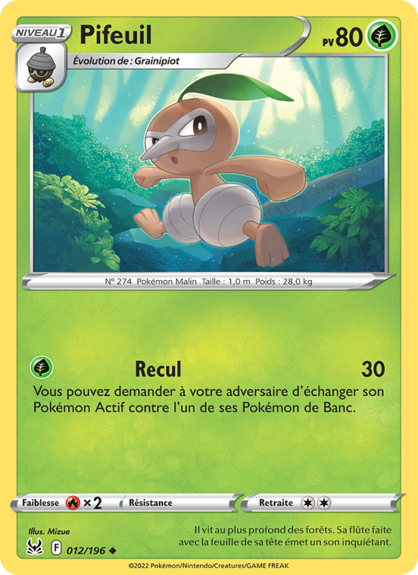 Pifeuil 012 — Lost Origin (French Pokémon TCG card)