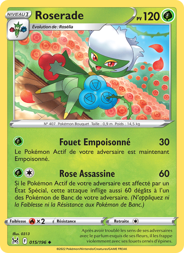 Roserade 015 — Lost Origin (French Pokémon TCG card)