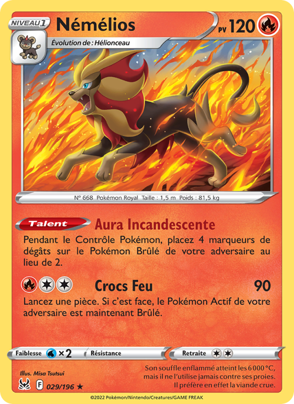 Némélios 029 — Lost Origin (French Pokémon TCG card)