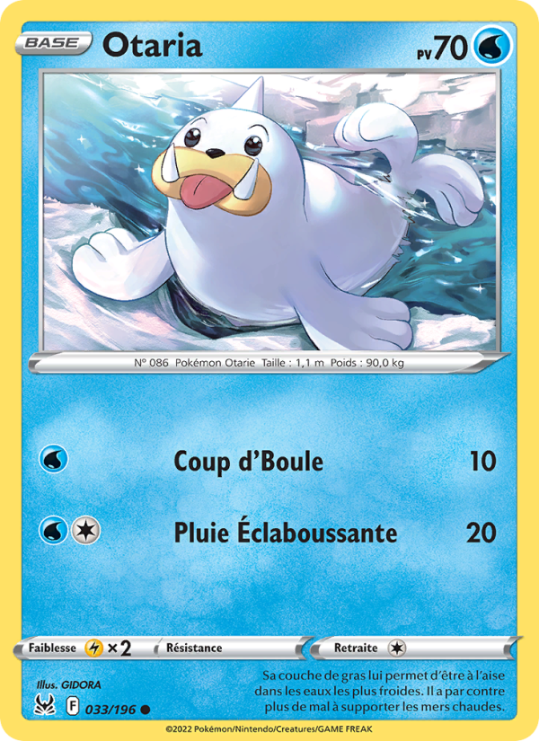 Otaria 033 — Lost Origin (French Pokémon TCG card)