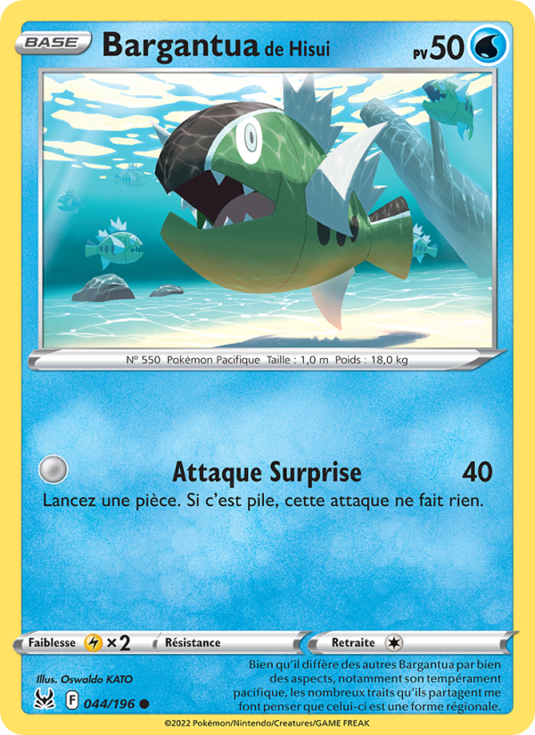 Bargantua de Hisui 044 — Lost Origin (French Pokémon TCG card)